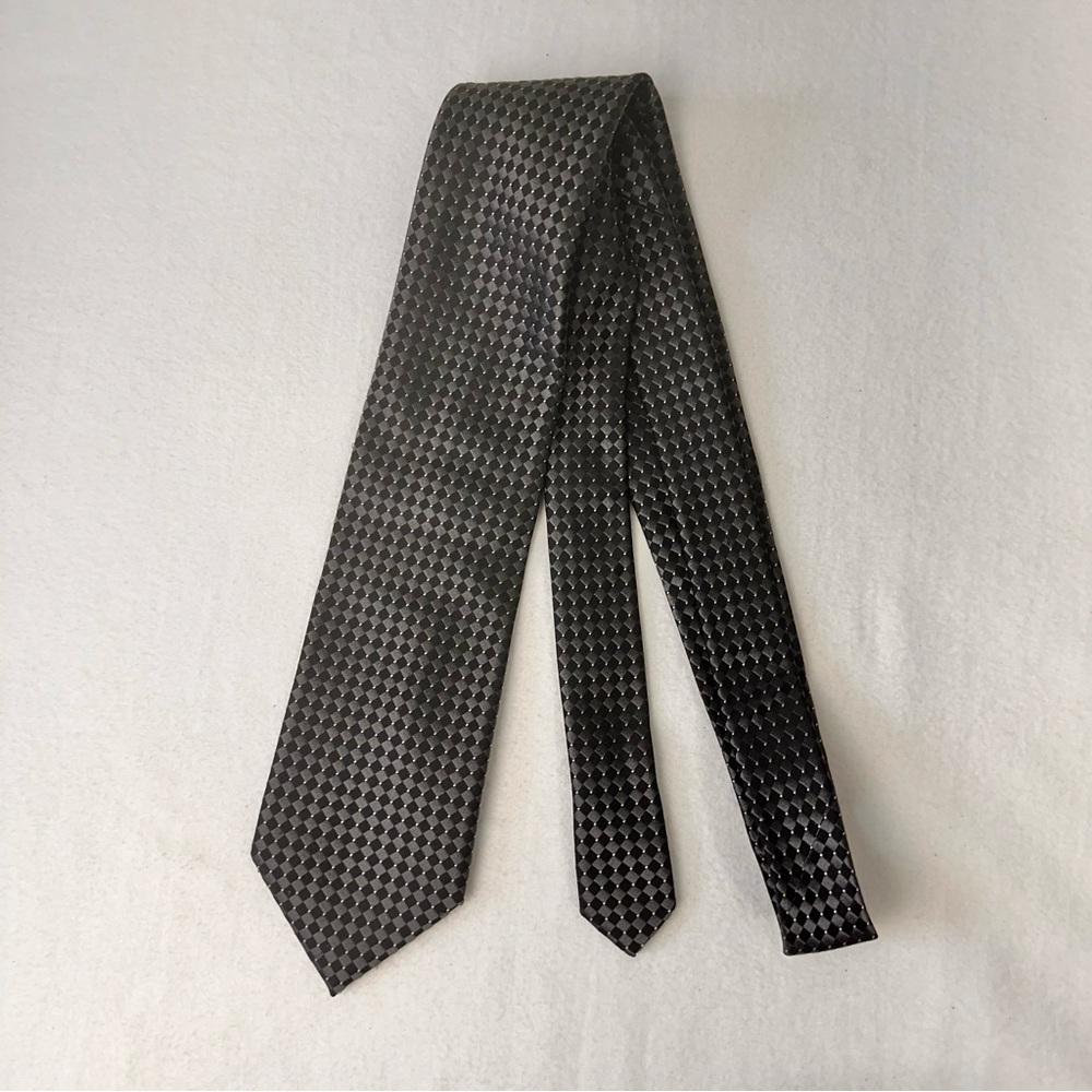 Donald J Trump Signature Collection Tie Silk Black Grey Office Necktie Casual